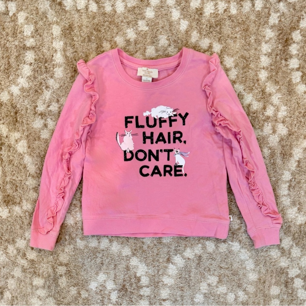 Kate Spade Pink Ruffle Glitter Top